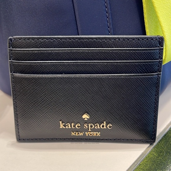 Kate Spade Madison Saffiano Leather Small Slim Card Holder
COLOR: Black 
NWT - Picture 13 of 16